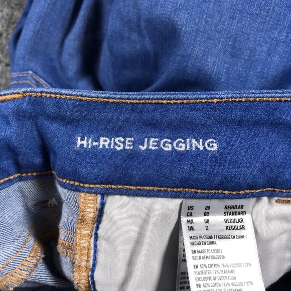 American Eagle Jeans Womens 00 Blue High Rise Jegging Super Super Stretch Skinny - Picture 5 of 16